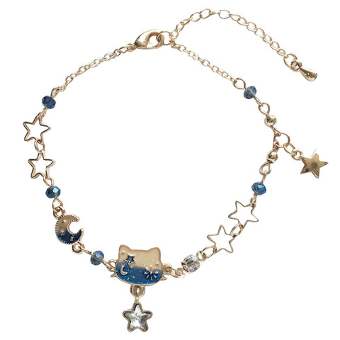 Pulseras de corazón de cuento de hadas para niños y niñas, pulseras de Sailor Moon, Star, gato de la suerte, azul ► Foto 1/6