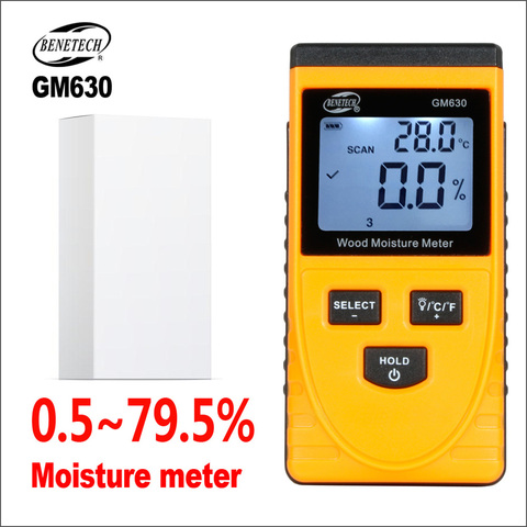 BENETECH medidor de humedad de madera Digital de humedad de aparato probador contenido de trabajo eléctrico GM630 higrómetro ► Foto 1/5