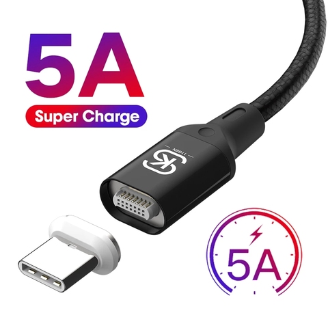 Alguna SIKAI 5A Cable de carga magnética Super rápido QC 4,0 Micro USB-C Cable de datos para Huawei p40 Honor 30 p40 Pro amigo 40 ► Foto 1/6