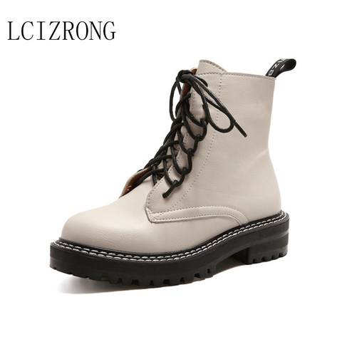 LCIZRONG 2022 nuevo botas sencillas de gran tamaño 32- 43 invierno Vintage zapatos de mujer agregar felpa estilo clásico británico mujer botas ► Foto 1/6