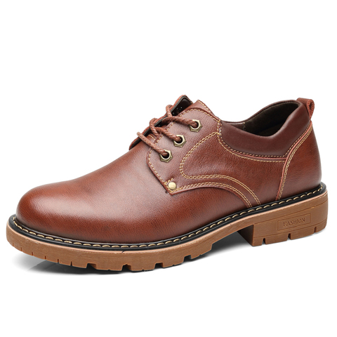 Zapatos casuales de cuero genuino para hombre, calzado de terciopelo para hombre, botas marrones para hombre, zapatos de diseño Formal Oxford ► Foto 1/6