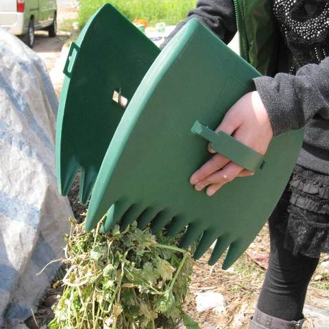 2 uds herramienta de limpieza multifuncional de basura al aire libre jardín colector ligero hoja recogedor césped portátil rastrillo de mano ► Foto 1/6