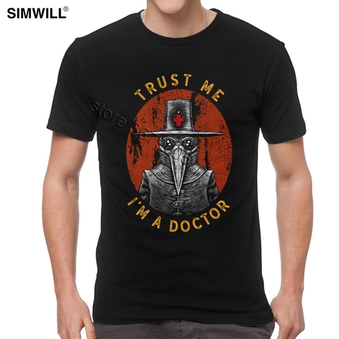 Humor Trust Me divertida-Camiseta de algodón para hombre, Harajuku Camiseta de manga corta para Halloween, camisetas de Doctor de la peste, ropa de calle ► Foto 1/6