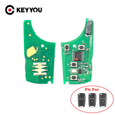 KEYYOU-placa de circuito electrónico de llave remota para coche, 2/3/4 botones, 433MHz, para Chevrolet Cruze Malibu Aveo Spark Sail con ID46 ► Foto 1/6