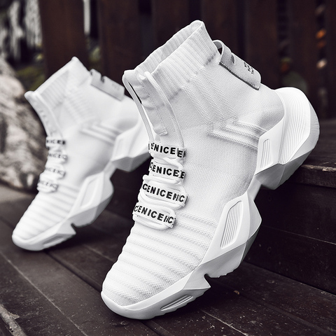 Calcetines Zapatillas De Deporte hombres punto superior transpirable zapatos De Deporte calcetín botas hombre zapatos De alta Zapatillas De correr para hombre Zapatillas De Deporte ► Foto 1/6