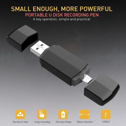 8GB Mini grabador portátil grabadora de voz HD Digital USB Micro USB grabación U disco OTG para Android Dual macho WAV grabadoras ► Foto 1/6