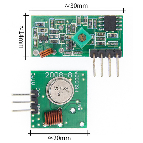 Los mejores precios de 1 par (2 uds) 433Mhz transmisor y receptor RF enlace kit /ARM/MCU WL ► Foto 1/6