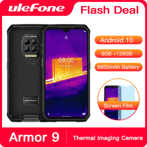 Ulefone-teléfono inteligente Armor 9, móvil resistente con cámara térmica, Android 10, Helio P90, ocho núcleos, 8GB + 128GB, 6600mAh ► Foto 1/6