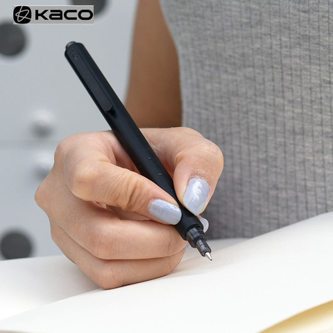 KACOGREEN cohete Blanco Simple negro del cuerpo de la pluma bolígrafos de Gel de Clip de 0,5mm de secado rápido signo de pluma de Gel-tinta y pluma de tinta negra ► Foto 1/6