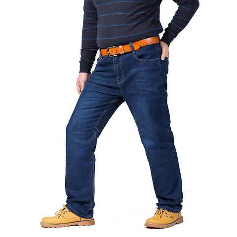 Vaqueros clásicos para hombres de primavera y otoño de gran tamaño masculino de alta calidad elástico azul Denim Pantalones Stretch pantalones 44 46 48 ► Foto 1/6