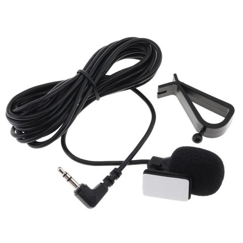 Mini micrófono con cable de PVC para coche, toma Jack estéreo de 3,5mm externo para PC, reproductor de DVD/GPS/Radio de Audio ► Foto 1/6