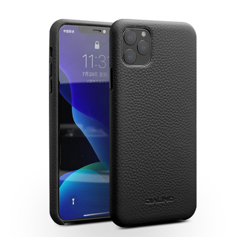 QIALINO-funda trasera de cuero genuino para iPhone 11/11 Pro, hecha a mano, ultrafina, para iPhone 11 Pro Max ► Foto 1/6