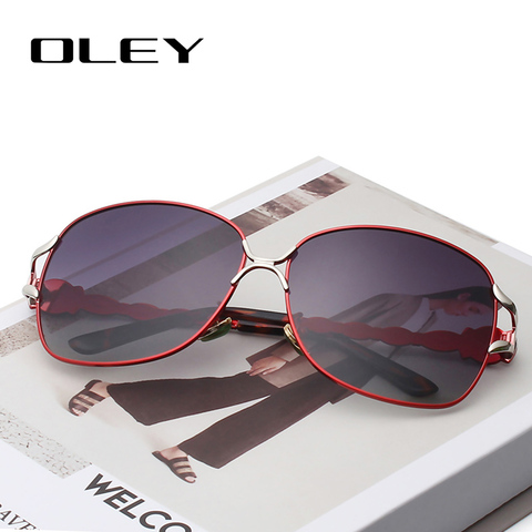 OLEY-gafas de sol polarizadas con montura grande para mujer, anteojos de sol femeninos, Estilo Vintage, Y7203 ► Foto 1/6