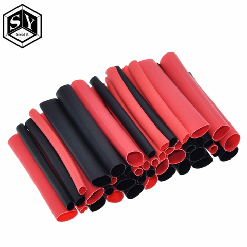 Gran 1set = 150 Uds 7,28 m negro y rojo 2:1 surtido tubo aislante termoencogible Cable del coche tubo de envoltura de alambre Kit ► Foto 1/6