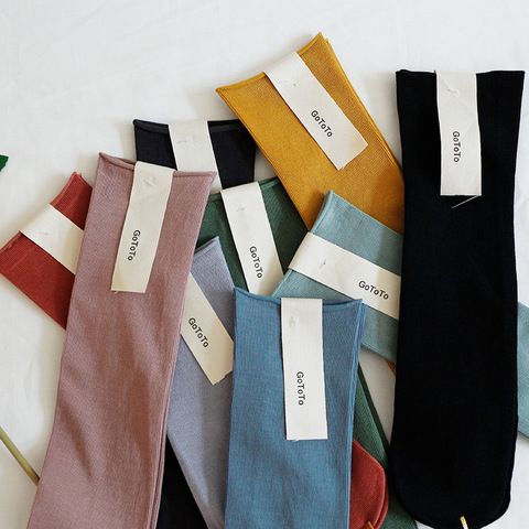 Calcetines de algodón transpirables para mujer, calcetín desodorante, Color liso, nueva moda ► Foto 1/6