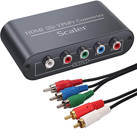 Convertidor de vídeo de 1080P HDMI a componente, adaptador de HDMI a YpbPr RGB 5RCA con función de escarificador con adaptador de corriente, Cable de Audio 3RCA ► Foto 1/6