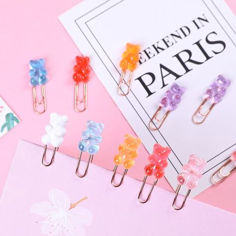 Sharkbang 10 unids/lote Arco Iris Kawaii oso Clip de papel decorativo marcapáginas carpeta Clips archivo escuela Oficina papelería Accesorios ► Foto 1/5