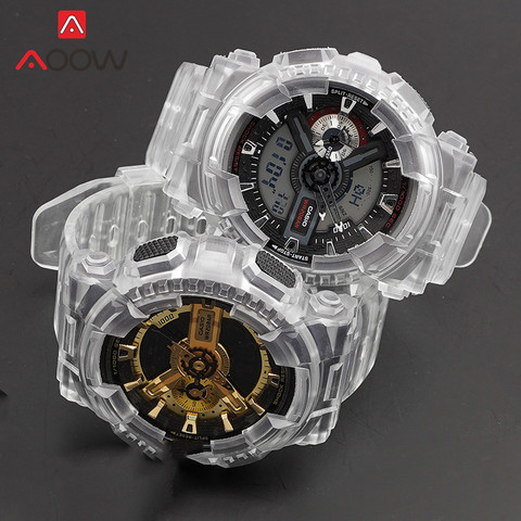 Correa deportiva de resina colorida para Casio G-SHOCK GA-100 GA-110 GA-120, correa de repuesto transparente para reloj, funda protectora ► Foto 1/6