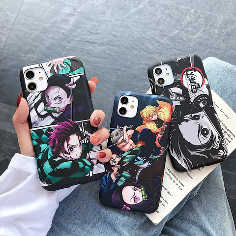 Nuevo Japón Anime cazadora de caso para Iphone 12 11 Pro XS Max 6 6s 7 7 Plus X XR teléfono casos Kimetsu No Yaiba de la cubierta del TPU del Coque ► Foto 1/6