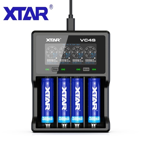 XTAR 18650 LCD cargador VC4S VC2S VC2 VC2S de carga del cargador USB para 3,6 V batería de Li-ion de 3,7 V 21700, 20700 cargador de batería 18650 ► Foto 1/6