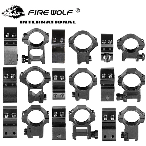 2 uds 25,4mm/30mm Rifle alcance anillo perfil medio alcance montaje 11mm/20mm Picatinny Dovetail Scope Rail montaje Caza ► Foto 1/6