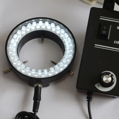 Lámpara iluminadora de 60 Anillo de luz LED, 6500K, 5W, ajustable, 100V-240V, para microscopio estéreo, microscopio Digital Industrial, cámara CCD ► Foto 1/2