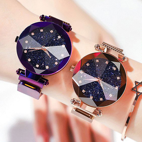 Reloj de lujo con cielo estrellado magnético para mujer, de cuarzo, con diamantes de imitación, femenino ► Foto 1/6