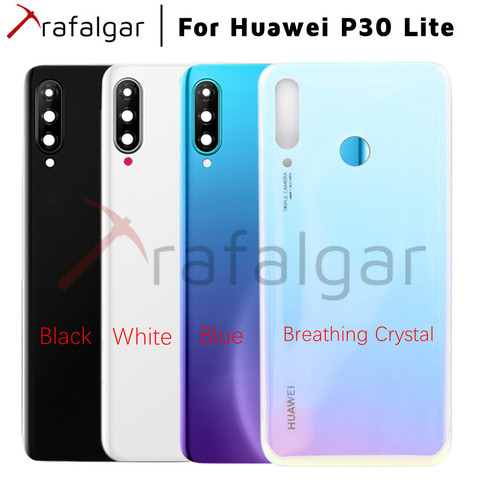 Funda de batería para Huawei P30 Lite, Nova 4e Panel trasero de cristal, puerta trasera de la carcasa, reemplazo ► Foto 1/6