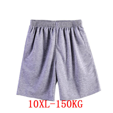 Pantalones cortos de algodón para hombre, shorts de talla grande, transpirables, sueltos y suaves, 150KG, color gris, 6XL, 8XL, 10XL ► Foto 1/6