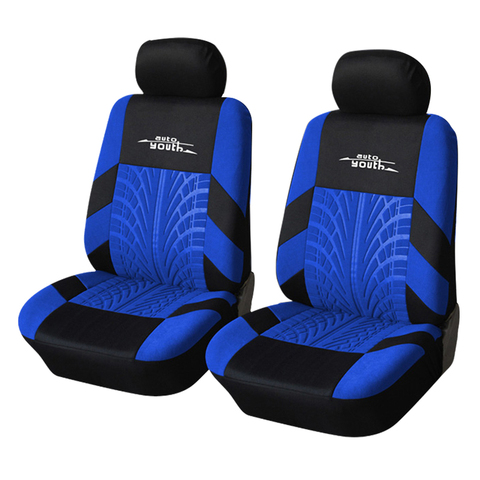 Fundas de asiento de coche, cubiertas de asiento trasero, conjunto completo, azul, Universal, Cubiertas de asiento delantero ► Foto 1/6