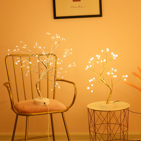 LED de luz de la noche de Bonsai mesa táctil Luz de árbol Gypsophila luz lámpara de ahorro energético fiesta en casa de la boda de la decoración de la Navidad ► Foto 1/6