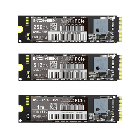INDMEM SSD M2 NVMe M.2 256GB 512GB 1TB SSD PCIe para Mac/Macbook Air/Macbook Pro SSD NVMe Disco Duro 3x4 3D NAND SSD para Apple ► Foto 1/6