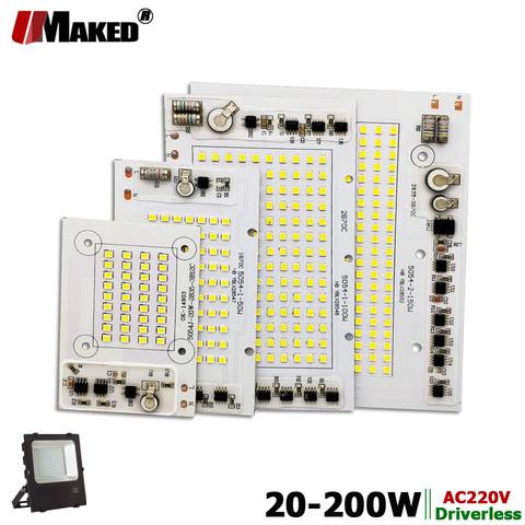 Módulo reflector LED AC220V, LED PCB, 20W, 30W, 50W, 100W, 200W, placa de aluminio, Blanco/cálido, SMD2835, controlador IC inteligente ► Foto 1/6