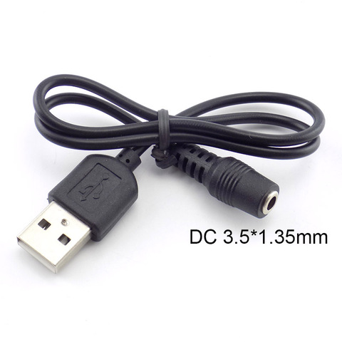 Cable de alimentación hembra jack A USB A, conector macho de 3,5mm x 1,35mm, Cable de línea de extensión de enchufe para Barril, Cable de alimentación USB 2,0 macho ► Foto 1/6