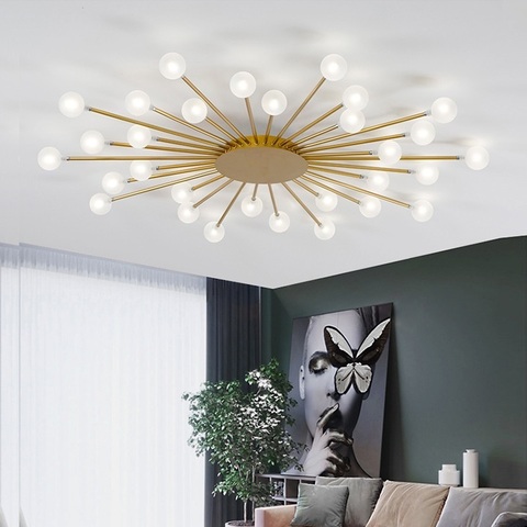 Araña de techo Led para sala de estar, dormitorio, hogar, pantalla de cristal, lámpara Led moderna, candelabros de iluminación ► Foto 1/6