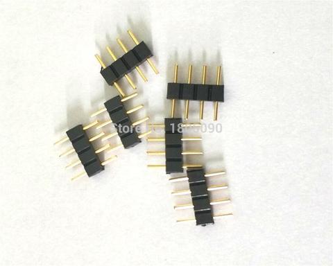 10 unids/lote adaptador de conector 4 Pin aguja macho a tipo macho doble 4Pin RGB RGBW 3528 5050 SMD Led Luz de tira JQ ► Foto 1/1