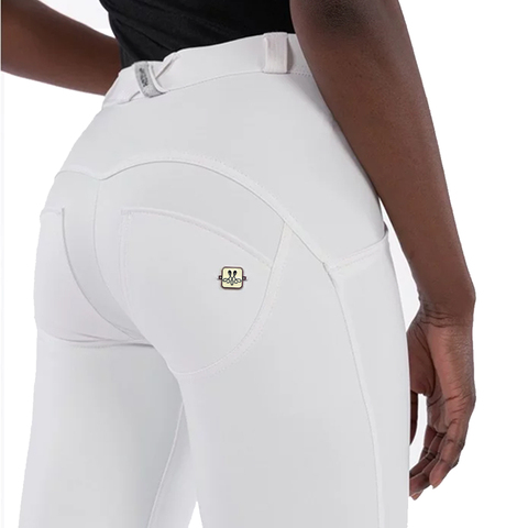 Mallas de realce de piel Melody para mujer, pantalones vaqueros ajustados de media cintura, informales, largos, color blanco ► Foto 1/6