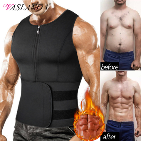 Chaleco moldeador de cuerpo para hombre, ropa interior de compresión, camisetas sin mangas para entrenamiento, ropa moldeadora, quemador de grasa ► Foto 1/1