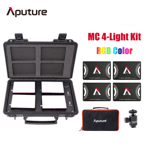 Aputure AL MC 4 luz Kit de viaje RGB película luz HSI CC TFull Color 3200K-6500K luz LED con luz de carga inalámbrica portátil caja de ► Foto 1/6