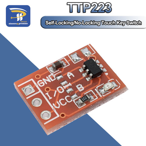 Módulo de interruptor de tecla táctil 10 Uds. TTP223, botón de contacto, interruptor capacitivo de bloqueo automático/sin bloqueo, reconstrucción de canal único ► Foto 1/6