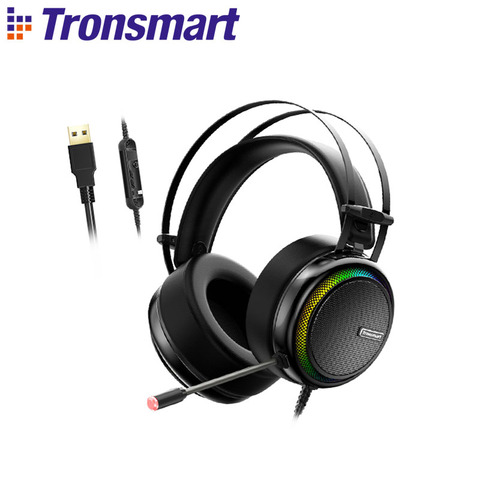 Tronsmart Glary-auriculares para videojuegos con sonido envolvente Virtual 7,1, controlador de Audio de 50mm y micrófono con cancelación de ruido para varios dispositivos ► Foto 1/6
