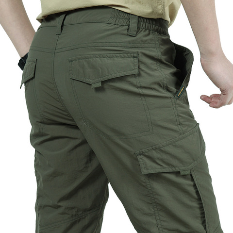 Pantalones Cargo de secado rápido para hombre, pantalón táctico militar, ligero, transpirable, impermeable, para verano ► Foto 1/6