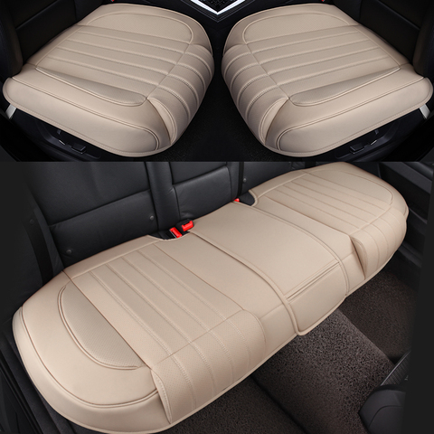 3D asiento de cuero PU fundas de asiento de Auto cojín transpirable frente del coche cubierta trasera para asiento trasero de coche Universal de accesorios ► Foto 1/6