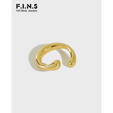 F.i.n. S-pendientes de plata de ley 925 con dos tonos, piercings de estilo coreano, estilo minimalista brillante, sin Piercing ► Foto 1/6