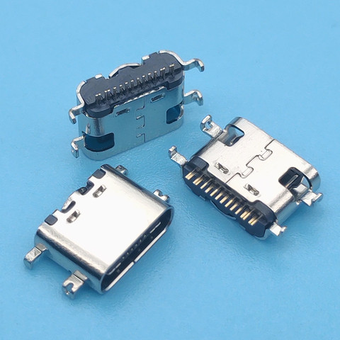 10 unids/lote Micro Usb Jack 3,1 tipo C 16Pin Smd 90 grados conector hembra para puerto de carga de teléfono móvil ► Foto 1/3