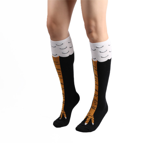 1 pares pollo divertido pierna medias las mujeres caliente de algodón de invierno en forma de tubo cómodo calcetines para el piso chaussettes alta # J05 ► Foto 1/6