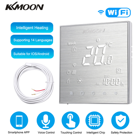 KKmoon-termostato Digital de agua/termostato de calefacción de caldera de Gas, Control por voz por WiFi, pantalla táctil, controlador de temperatura para el hogar ► Foto 1/6