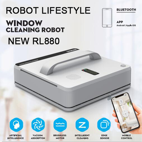 Robot de limpieza de ventanas RL880 aspiradora magnética, anticaída, Control remoto, lavado de vidrio automático, 3 modos de trabajo ► Foto 1/5