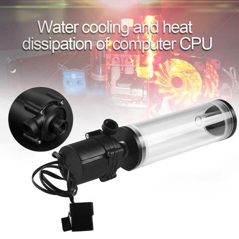 Bomba de Tanque De Agua de agua de cilindro para CPU, Kit de soporte de bloque de agua para CPU, Bomba De refrigeración de agua, G1/4 rosca XHC8 + 160mm ► Foto 1/6