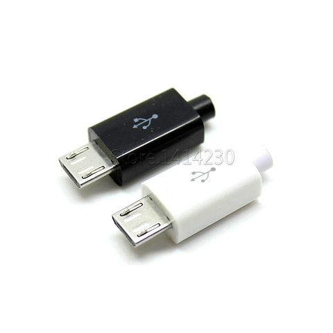 10 Uds. De conector macho Micro USB de 5 pines, soldadura en negro/blanco para accesorios de cable de datos DIY ► Foto 1/3